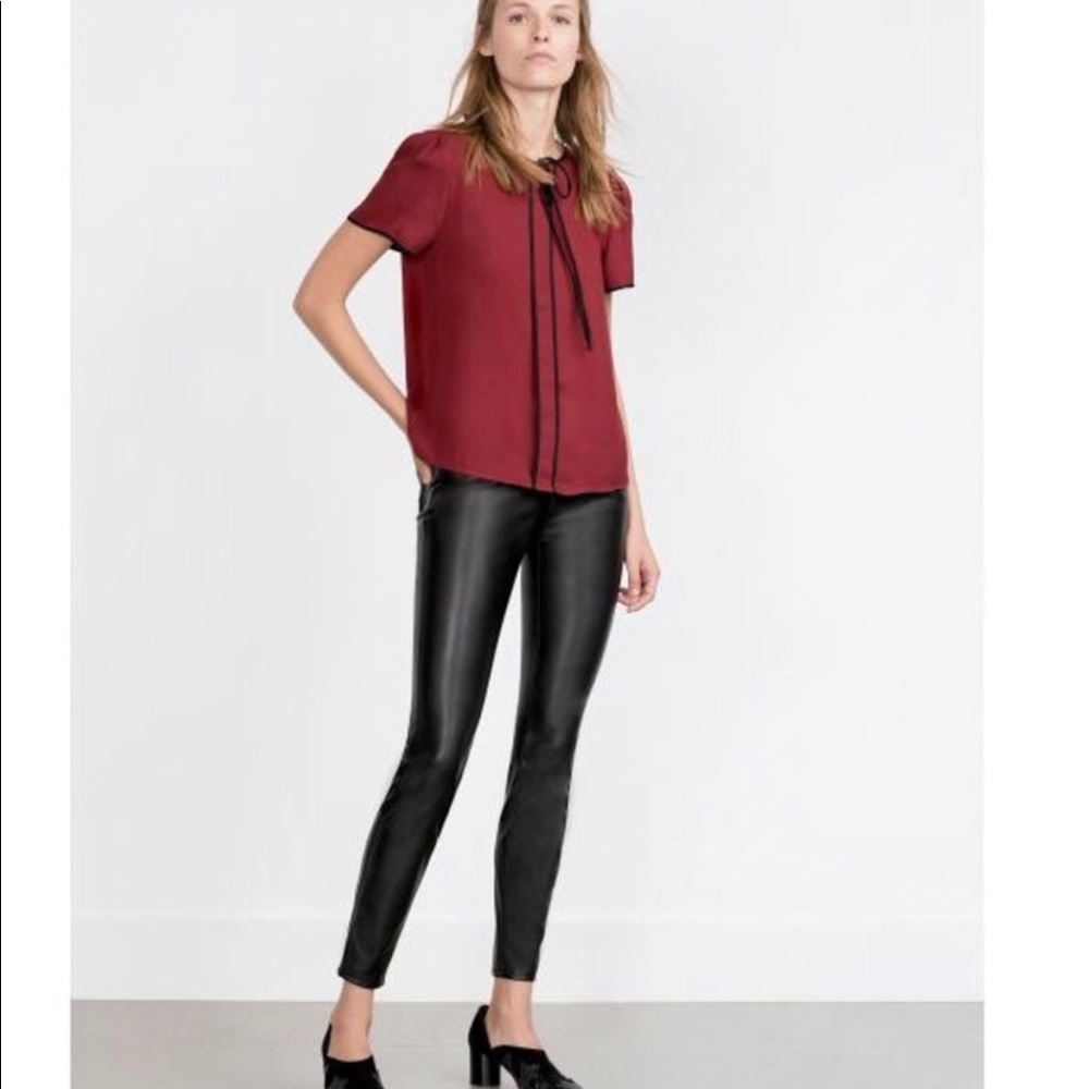 Zara Faux Leather Skinny Jeans